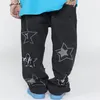 Jeans pour hommes 2021 Black Jean Streetwear Hommes Vêtements Star Graphic Baggy Pantalon Ripped Y2k Pantalones de Hombre Cargo Wide Leg P294G