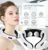 Andra massageartiklar USB -laddningshals Massager Pulse Back 6 -lägen Power Control Far Infraröd uppvärmnings Smärtlindring Verktyg Hälsovård Relaxation Machine 230905