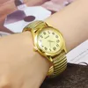 Wristwatches Man Women Couple Wrist Watches Stainless Steel Band Alloy Lovers Business Quartz Movement Wristwatch Elastic Strap Watch 230905