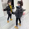 Daunenmantel 2023 Jungen Mädchen Jacken Mit Kapuze Oberbekleidung Winter Kinder Warme Dicke Jacke Für Kinder Kleidung Oberbekleidung Zipper Mäntel Ski Jacke R230905