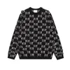 2023 Autumn/Winter New Sweater Knitwear Geometric Jacquard Pattern Simple Pure Cotton Knitwear Unisex E115