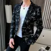 Costumes pour hommes Blazers Blazer Slim Fit Business Mode Vêtements de cérémonie Casual Trendy Streetwear Vêtements de haute qualité Veste de costume imprimée 230904