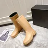 Botas de chuva femininas de dedo quadrado, designer de marca, preto, sola grossa de alta qualidade, botas de borracha femininas g220720