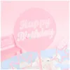 Новый топпер для торта «С Днем Рождения», акриловый золотисто-розовый топпер для кексов, детский торт на день рождения, украшение в виде флага, принадлежности для выпечки267k