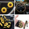 Car Seat Covers 9 Pieces Universal Sunflower Car Accessories Kit Include 2 Pieces Car Front Seat Covers Sunflower Steering Wheel C2135