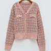 Women Sweters Vintage Knigan Sweter Kobiety Kobiety swetra wiosenna jesień Kawaii Tweed Korean Retro Knitwear Tops 230904