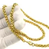 Corrente de ligação mista revestida a vácuo 18K tom dourado colar hip hop joias 3 ~ 6 mm