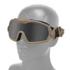 Tactische zonnebril Airsoft Militaire tactische bril met microventilator Anticondens schieten Ballistische bril Winddicht HD 3 Len Brillenhelm Paintball 230905