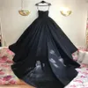 Robe de bal robes de mariée gothiques, plus la taille chérie tulle arabe Dubaï pays robes de mariée robe de mariée noire robe de Novia262n