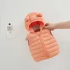 Down Coat 2023 Children Down Cotton Vest Girls Hooded Jacket Winter Waistcoats Boy Baby Autumn Outerwear Coats 1-6Years Kids Warm Clothes R230905