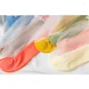 Kvinnstrumpor 5Parer Kvinnors ultratunna strumpor Transparent glas Silk Harajuku Stockings Elastic Short