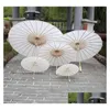 Regenschirme Klassische Brautschirme Weißer Papierschirm Chinesisches Mini-Handwerk 4 Durchmesser 20 30 40 60 cm für Großhandel Drop Delivery Home GA Dh9Nr