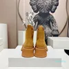 Botas designer outono inverno mulheres cabeça redonda botas de plataforma moda couro tornozelo bota tamanho 35-41