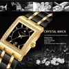 Armbandsur wwoor reloj Fashion Ladies Diamond Watch Top Brand Luxury Square Wrist Simple Women Dress Small Relogio Feminino 230905