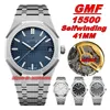 GW Factory Watches GWF V2 15500 Selfining 41 mm Cal.4302 Automatyczne męskie zegarek Blue Diar Bransoletka ze stali nierdzewnej