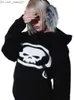 Мужские толстовки Толстовки Y2k Hoodie Harajuku Хип-хоп Череп с принтом Super Dalian Cap Толстовка Мужская 2023 New Street Punk Rock Готические топы Уличная одежда T230905