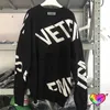 Erkek Hoodies Sweatshirts 2023 Beyaz Büyük Kazak Erkek Kadınlar 1 1 Mürettebat Örgü Sweater Büyük Boy Yama Mark Sweatshirts VTM Saklama