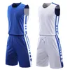 Other Sporting Goods Mens Doublesided Basketball Jersey Set Reversed uniform Men Printed Sports Suit Both Sides Training Shirt Shorts 230904