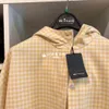 Casacos masculinos com capuz e xadrez amarelo primavera kiton