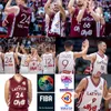 プリントされたラトビアバスケットボールジャージナショナルチームクリスタプスポルジンギスアンドレジスグラズリスロディオンズクルックスデイビスベルタンズザガーズクリスターズゾリクスワールドカップスミット