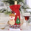 Couverture de bouteille de vin de noël, décor de joyeux noël pour la maison, décor de Table de bonhomme de neige, cadeau de noël, bonne année, Navidad