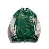 Giacche da uomo Americano retrò high street PU uniforme da baseball in pelle uomo e donna Y2K coppia bomber giacca top casual 230904