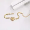 Modeontwerper tiff ketting top titanium staal 18k goud Koreaanse editie lichte luxe stijl T Home Sticky Diamond Heart Print dikke kettingarmband voor dames