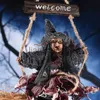 Party Decoration Halloween Hanging Ghost Witch Doll Horror Scary Hanging Decoration Ghost Flying Witch Pendant Halloween Outdoor Home Decoration x0905
