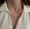 Doppelschicht Perle Camellia Halskette für die Sommerhalskette für Frauen Halskette Quasten Collarbone Kette Matching Accessoires für Frauen Jew2658