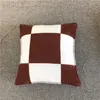 Literowa poduszka do salonu w kratę Plaid Cover Square 45*45 cm swobodne wygodne miękki designerski poduszka