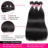 Synthetic Wigs Bundel Tulang Lurus dengan Penutup 6X6 5X5 Renda Rambut Manusia Brasil Ekstensi 230905