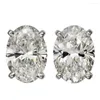 Boucles d'oreilles en or blanc 18K AU750 pour femmes, anniversaire de mariage, fête de fiançailles, cœur, diamant Moissanite, élégant, tendance, romantique