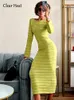 Basic Casual Dresses Elegant Knitted Hollow Vest Maxi Dress Women O Neck Long Sleeveless Bodycon Summer Lady Beachwear Vestidos 230905