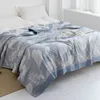 Blankets Cotton Gauze Cooling Towel Blanket Soft Breathable Plaid on The Sofa Travel Bedspread Bedding Sheet Home Decor 230905