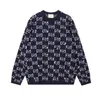 2023 Autumn/Winter New Sweater Knitwear Geometric Jacquard Pattern Simple Pure Cotton Knitwear Unisex E115