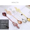 Creative multicolor 304 stainless steel small spoons rainbow note coffee spoon dessert spoon spoon soup snow bar stirring spoons Wholesale 0905