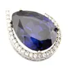 Newest design Silver pendant natural tanzanite stone necklace Women pendant necklace