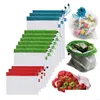 Storage Bags Reusable Mesh Produce Premium Washable Eco Friendly For Grocery Shop Fruit Vegetable 20Sets Drop Delivery Home Garden Hou Otzv0