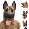 Party Masks Whole Animal Dog Head Fl Face Latex Mask Halloween Dance Costume Wolfhound Theater Toys Fancy Dress Festiv265G Drop Delive Otdqr