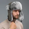 Beanieskull Caps Winter Rabbit Fur Hat Män kvinnors unisex varma trapper Trooper Earfap Ski Hatts Russian 230904