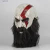 Masques de fête Haute qualité Jeu Aldult Dieu de la guerre 4 Masque Kratos avec barbe Cosplay Horreur Masques de fête en latex Casque Halloween Accessoires de fête effrayants T230905