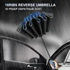Guarda-chuvas 16Ribs Homens Mulheres Guarda-chuva Grande À Prova de Vento Reflexivo Stripe Reverso Automático Sol Chuva Luxo Negócios Carro Viagem 230905