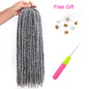 Human Hair Bulks Straight Faux Locs Crochet Hair Goddess Locs Soft Dreadlocks Brown Black 20Roots Synthetic Braids Hair Extension For Afro Women 230904