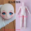 Poppen 16 BJD Pop Hoofd Make-Up Anime Met Blauw Grijze Kleur Ogen Cartoon Leuke Mold Accessoires Voor 30 cm Lichaam speelgoed 230904