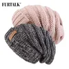 Beanie/Skull Caps Furtalk Winter Sticked Hat Women Hat Slouchy Beanie For Girls Skallies Cap A047 230905