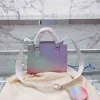 2023 nuova borsa di lusso multicolore borsa da donna con stampa lettera borse a tracolla moda borsa tote sfumata borse a tracolla in pelle di lusso di alta qualità borsa 220526