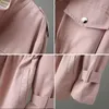 Womens Trench Coats Windbreaker Autumn Korean Wild Loose StandCollar Fashion Pink Jacket Female Student Coat Lining 96 230904