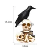 Décoration de fête Halloween Glowing Crow Crâne Lampe LED Lumières Effrayant Corbeau Corbeau Sur Crâne Statue Halloween Bar Décoration de La Maison Horreur Accessoires x0905 x0905