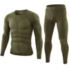 Tute da uomo Intimo termico Tuta da uomo Allenamento tattico Fitness Top Pantaloni Set Sottotuta Uomo Autunno Inverno Thermo Long