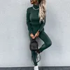 Women's Two Piece Pants Lady Skinny Fashion Drawstring TopsPencil Pants Suit Women Solid Velvet High Street Outfits Autumn Tracksuit Two Piece Set 230904